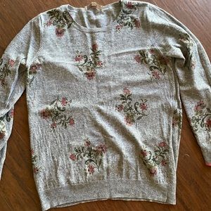 Grey/floral sweater
